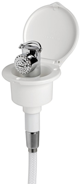 Doccia Elegant bianca tubo PVC 2,5 m in piano - 15.246.00 Osculati Doccette, pompe a mano
