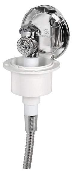 Box doccia Classic Evo cromato tubo inox 2,5 m in piano - 15.150.06 Osculati Doccette, pompe a mano