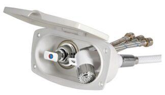 Box doccia New Edge bianca tubo PVC 4 m uscita trasversale - 15.257.21 Osculati Doccette, pompe a mano