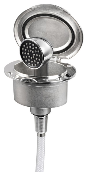 Box Elissa inox con doccia Keji tubo PVC 4 m - 15.304.01 Osculati Doccette, pompe a mano