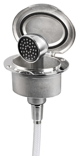 Box Elissa inox con doccia tubo PVC 4 m - 15.305.01 Osculati Doccette, pompe a mano