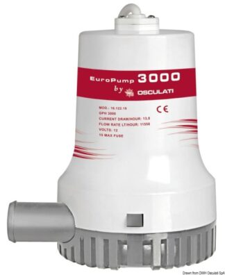 Elettropompa Europump II 3000 12 V - 16.122.18 Osculati Pompe sentina, giranti, autoclavi