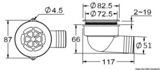 Scarico a pozzetto con flap antireflusso ø 2" - 17.126.02 Osculati Raccorderia, filtri