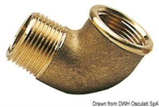 Gomito 90° ottone maschio/femmina 4" - 17.224.10 Osculati Raccorderia, filtri