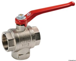 Valvola a sfera ottone 3 vie 1" 1/2 T - 17.229.25 Osculati Raccorderia, filtri