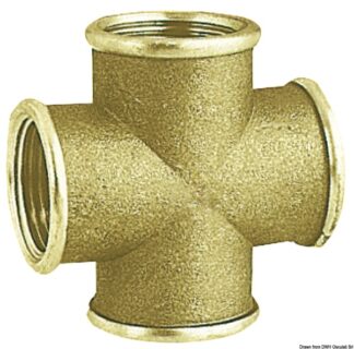 Raccordo croce ottone femmina 1" 1/4 - 17.231.04 Osculati Raccorderia, filtri