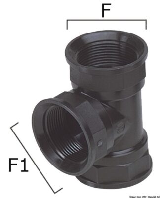 Raccordo a T termopolimero 1"-1" - 17.237.53 Osculati Raccorderia, filtri