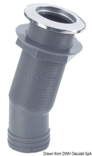 Scarico testa inox 15° 38 mm x 2" 1/4 con valvola - 17.331.06 Osculati Raccorderia, filtri