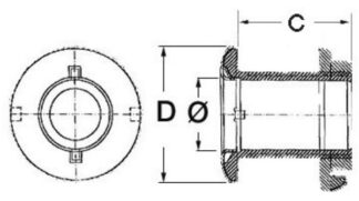 Scarico a mare inox 1" 1/2 x 112 mm - 17.422.85 Osculati Raccorderia, filtri