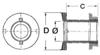 Scarico senza portagomma 1" 1/2 - 17.525.05 Osculati Raccorderia, filtri