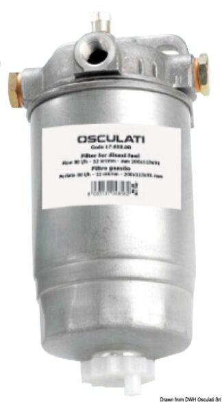 Filtro gasolio 80 l/h - 17.638.00 Osculati Raccorderia, filtri