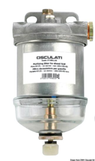 Filtro gasolio coppa in vetro 65l/h - 17.661.15 Osculati Raccorderia, filtri