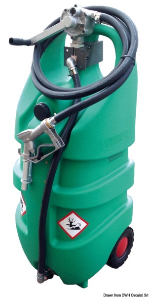 Serbatoio per benzina con ruote 110l omologato ADR - 18.405.10 Osculati Fascette, tubi, tappi scarico acqua