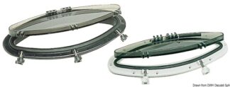 Oblò ellittico Bomar nero 203 x 470 mm - 19.616.00NE Osculati Passiuomo, oblò