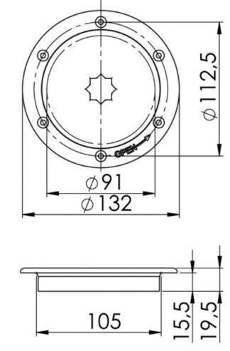 Botola ispezione AISI 316 passaggio 91 mm - 20.103.50 Osculati Tappi imbarco, portelli
