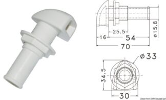 Sfiato in plastica Ø 16 mm - 20.283.00 Osculati Tappi imbarco, portelli