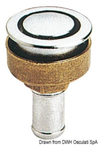 Sfiato ottone cromato 20 mm dritto - 20.286.01 Osculati Tappi imbarco, portelli