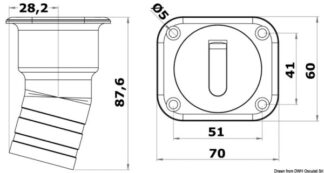 Tappo Square Fuel 38 mm corto - 20.454.01 Osculati Tappi imbarco, portelli