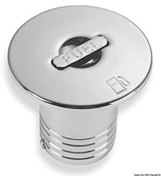 Tappo ottone cromato a filo Fuel 50 mm - 20.667.01 Osculati Tappi imbarco, portelli