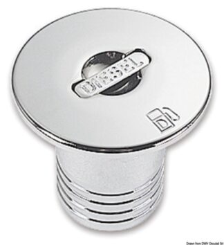 Tappo ottone cromato a filo Diesel 50 mm - 20.667.03 Osculati Tappi imbarco, portelli