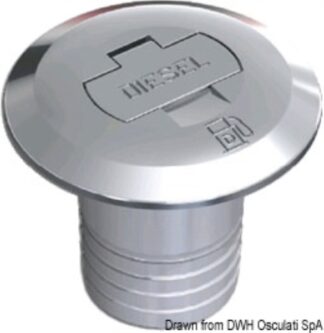 Tappo Diesel 50 mm dritto - 20.668.03 Osculati Tappi imbarco, portelli