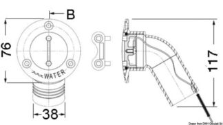 Tappo inox 30° Waste 38 mm - 20.867.06 Osculati Tappi imbarco, portelli