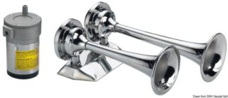 Tromba cromata 2 corni 24 V - 21.443.24 Osculati Avvisatori acustici