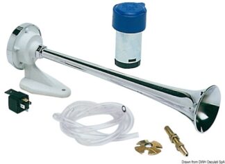 Tromba con compressore 24 V cromato - 21.451.24 Osculati Avvisatori acustici