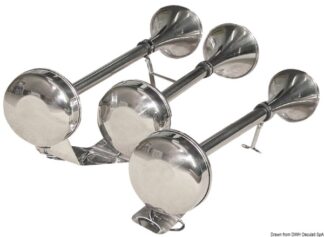 Tromba inox doppia 12 V - 21.452.04 Osculati Avvisatori acustici