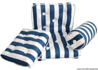 Cuscino forma rollo in cotone blu e bianco - 24.430.34 Osculati Cuscini