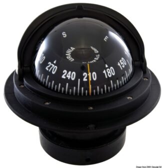Bussola Riviera 4" con coperchio nera/nera rosa frontale - 25.028.17 Osculati Bussole