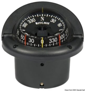 Bussola Ritchie Helmsman 3"3/4 inc. nera front. - 25.083.31 Osculati Bussole