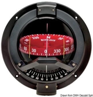 Bussola Ritchie Venturi Sail 3"3/4 nera/rossa - 25.088.02 Osculati Bussole