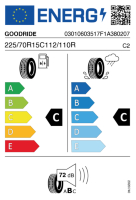 Pneumatici Furgone o Autocarro Estivi GOODRIDE H188 225/70 R15 112/110R - immagine 2