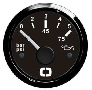 Indicatore pressione olio 0/5 bar nero/nera - 27.320.10 Osculati Strumentazione motore ed impianti