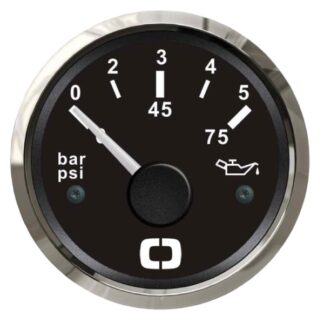 Indicatore pressione olio 0/5 bar nero/lucida - 27.321.10 Osculati Strumentazione motore ed impianti