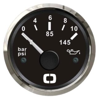 Indicatore pressione olio 0/10 bar nero/lucida - 27.321.11 Osculati Strumentazione motore ed impianti