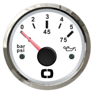 Indicatore pressione olio 0-5 bar bianco/lucida - 27.322.10 Osculati Strumentazione motore ed impianti