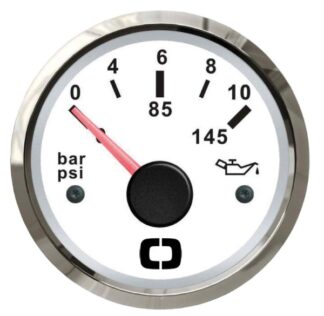 Indicatore pressione olio 0-10 bar bianco/lucida - 27.322.11 Osculati Strumentazione motore ed impianti