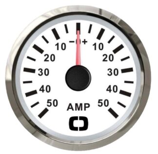 Amperometro con shunt 50 A bianco/lucida - 27.322.23 Osculati Strumentazione motore ed impianti