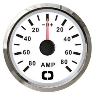 Amperometro con shunt 80 A bianco/lucida - 27.322.24 Osculati Strumentazione motore ed impianti
