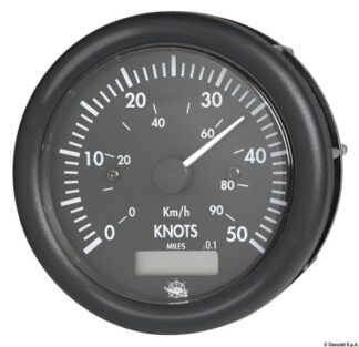 Spidometro 0-50 nodi 12 V nero con totalizzatore - 27.425.01 Osculati Strumentazione motore ed impianti