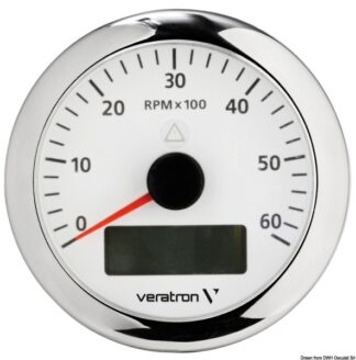 Contagiri 6000 RPM bianco - 27.480.03 Osculati Strumentazione motore ed impianti