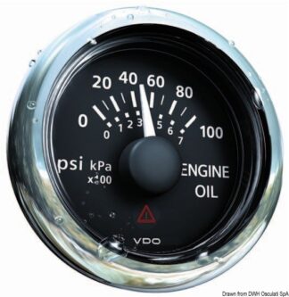 Pressione olio 5 bar/80 psi nero - 27.591.01 Osculati Strumentazione motore ed impianti