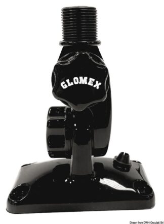 Base snodata GLOMEX in nylon rinforzato nera - 29.135.01 Osculati Basi ed accessori per antenne VHF e radar