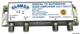 Amplificatore Automatico AGC Glomex 50023/14 - 29.142.00 Osculati Antenne TV digitali terrestri omni-direzionali e direttive GLOMEX