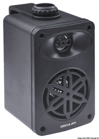 Coppia di casse stereo 2 vie per interno nere 4" - 2X120W - 29.746.04 Osculati Casse altoparlanti stereo impermeabili