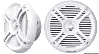 Coppia di casse a due vie con LED RGB progr. 6,25'' bianche - 29.747.03 Osculati Casse altoparlanti stereo impermeabili