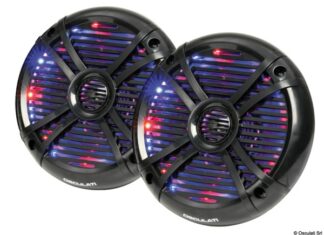 Coppia di casse a due vie con LED RGB progr. 6,25'' nere - 29.747.04 Osculati Casse altoparlanti stereo impermeabili