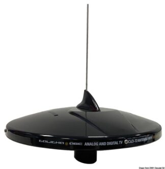 Glomex Antenna TV Talitha nera con DAB - 29.926.21 Osculati Antenne TV digitali terrestri omni-direzionali e direttive GLOMEX